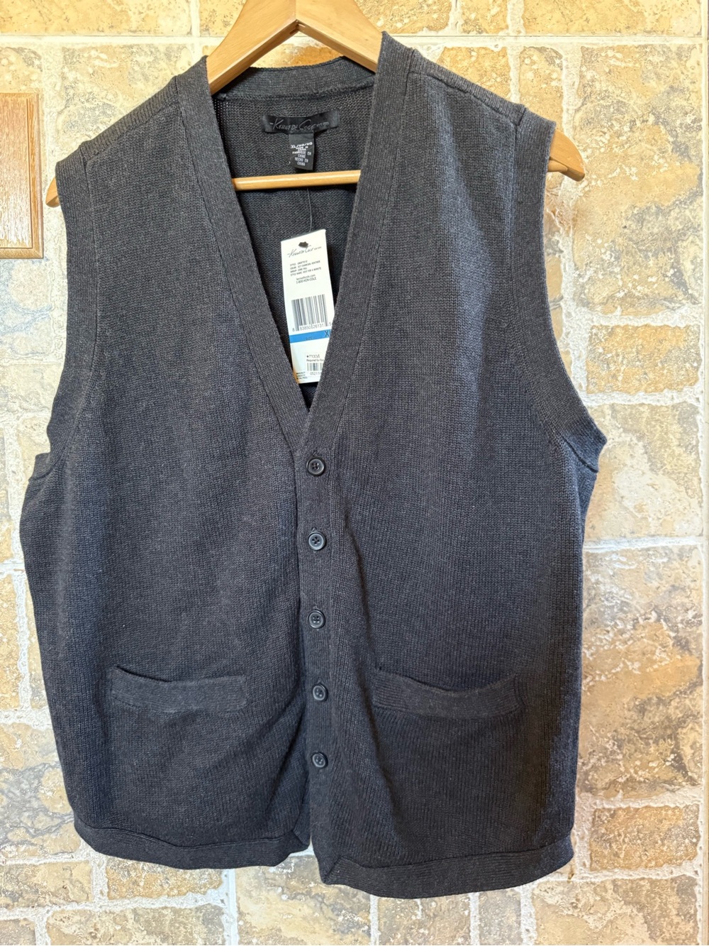 Kenneth Cole New York "Vest for a Minute" Knit Women’s XL Charcoal Gray NWT